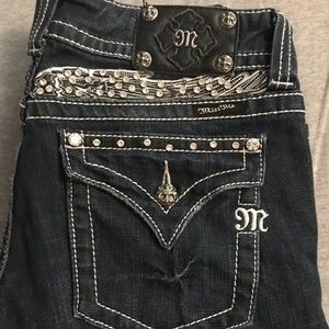 Studded, Embroidered Miss Me Jeans
